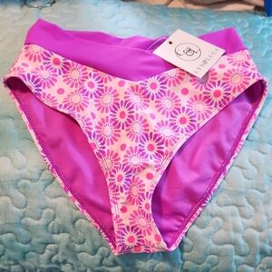 Pink and Purple Floral Bikini Bottom